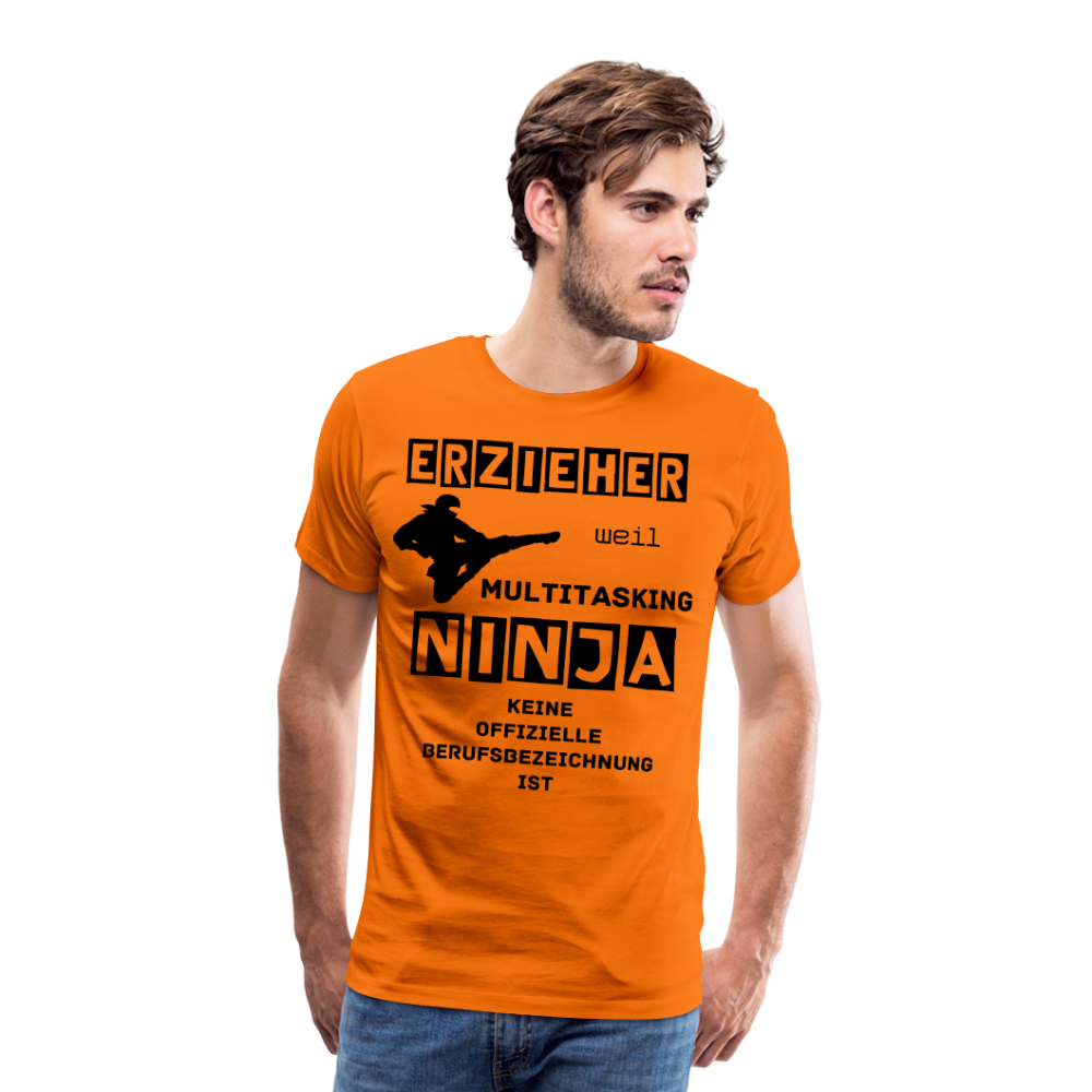 Männer Premium T-Shirt - Erzieher Ninja - Orange