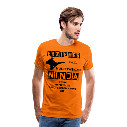 Männer Premium T-Shirt - Erzieher Ninja - Orange