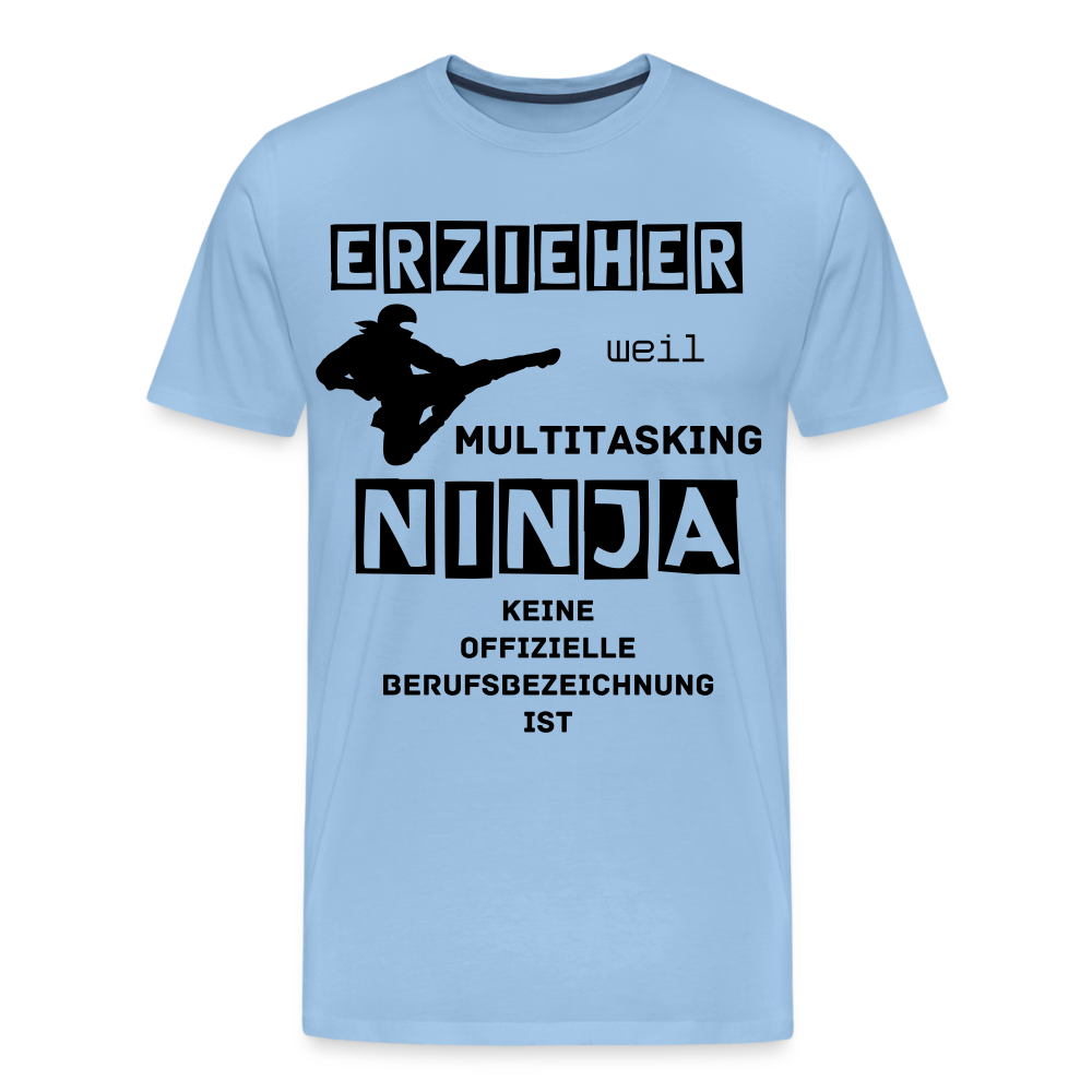 Männer Premium T-Shirt - Erzieher Ninja - Sky