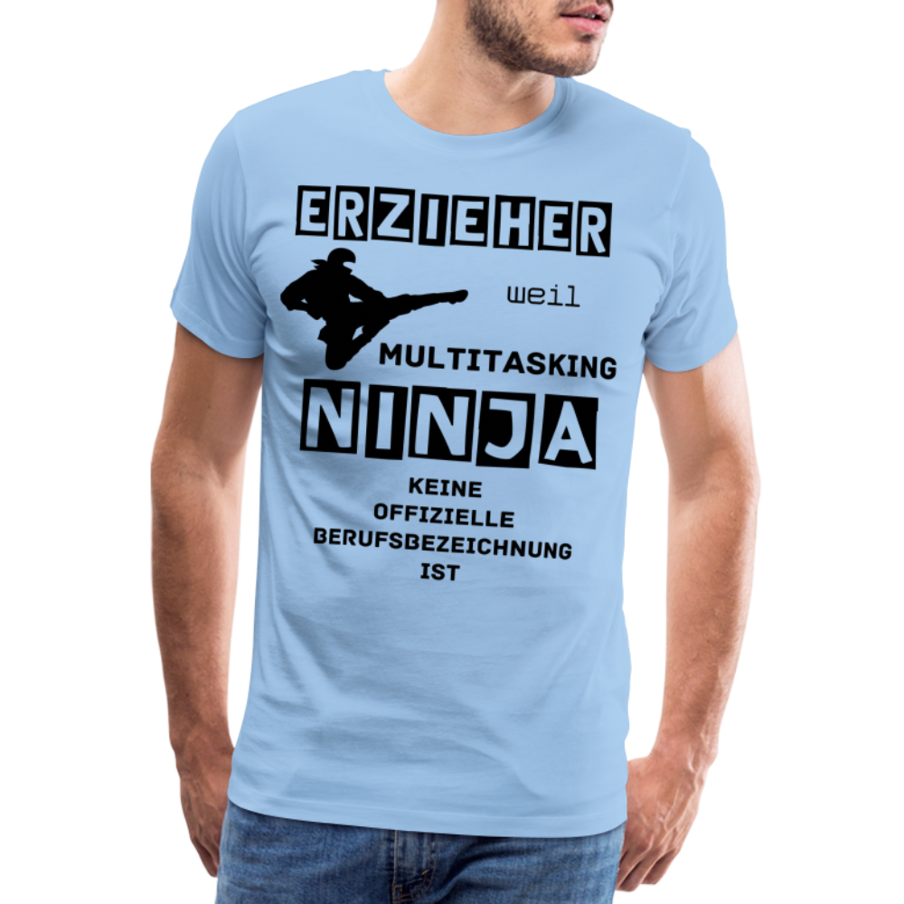 Männer Premium T-Shirt - Erzieher Ninja - Sky