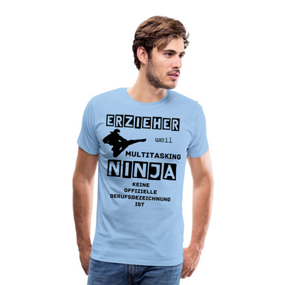 Männer Premium T-Shirt - Erzieher Ninja - Sky