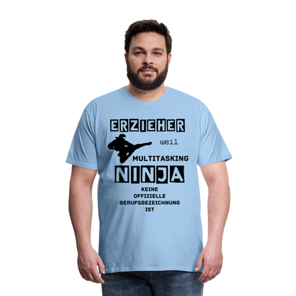 Männer Premium T-Shirt - Erzieher Ninja - Sky