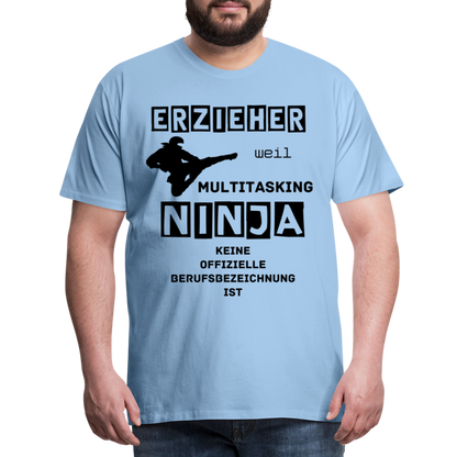 Männer Premium T-Shirt - Erzieher Ninja - Sky