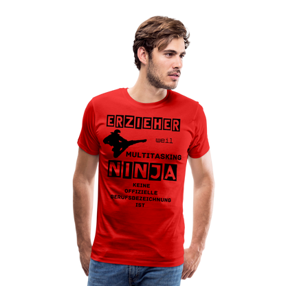 Männer Premium T-Shirt - Erzieher Ninja - Rot