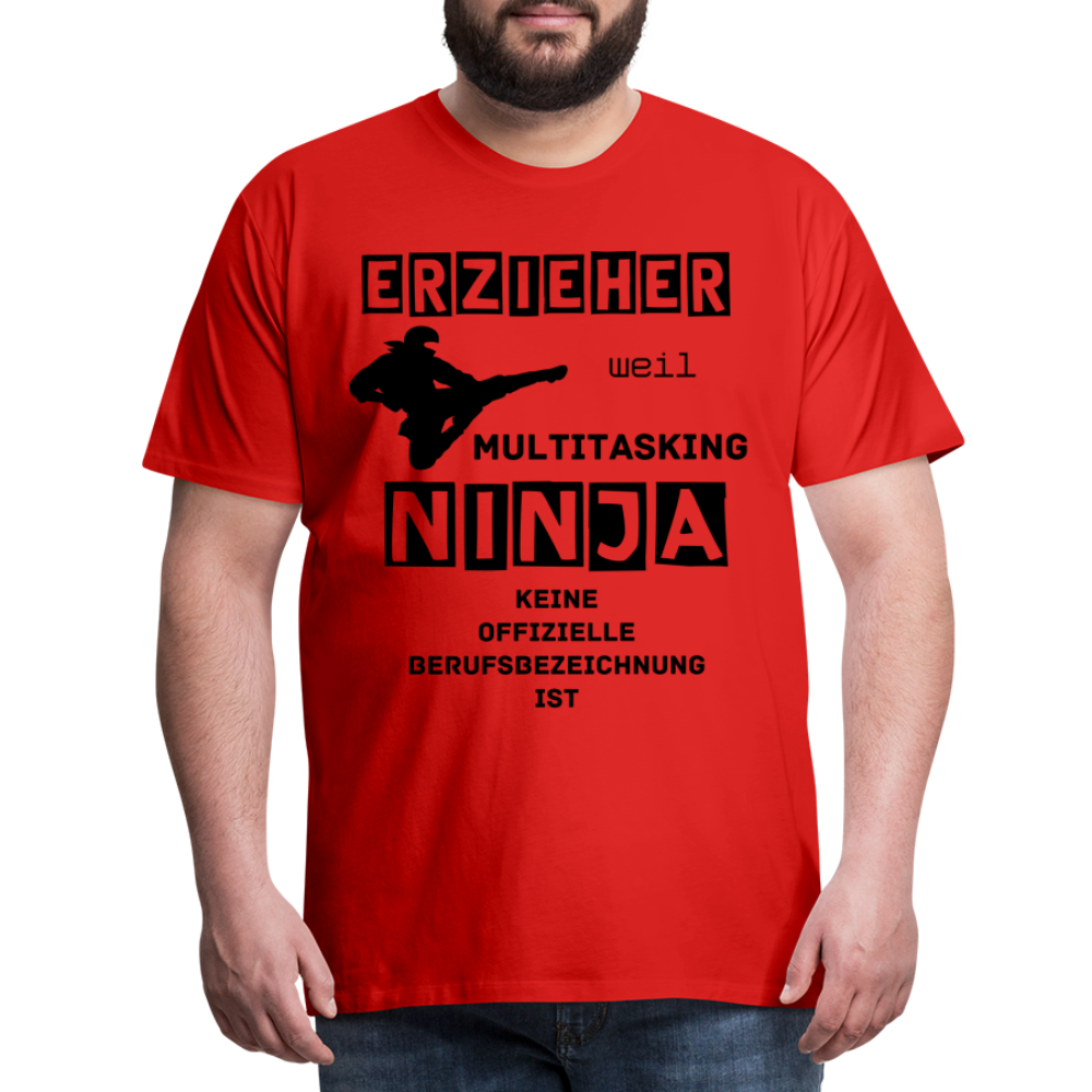 Männer Premium T-Shirt - Erzieher Ninja - Rot