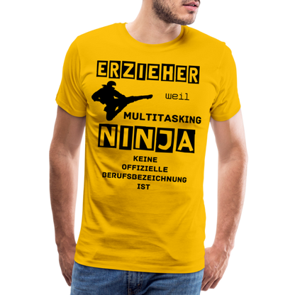 Männer Premium T-Shirt - Erzieher Ninja - Sonnengelb