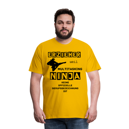 Männer Premium T-Shirt - Erzieher Ninja - Sonnengelb