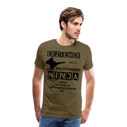 Männer Premium T-Shirt - Erzieher Ninja - Khaki