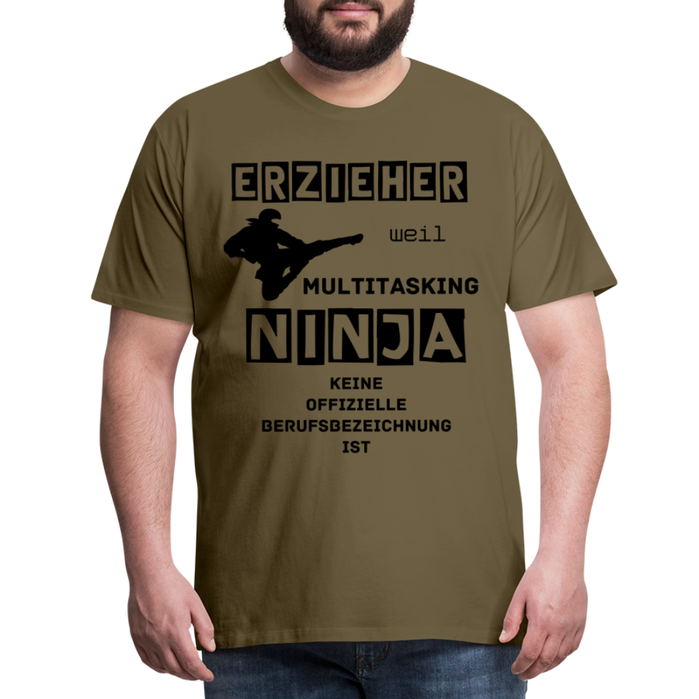 Männer Premium T-Shirt - Erzieher Ninja - Khaki