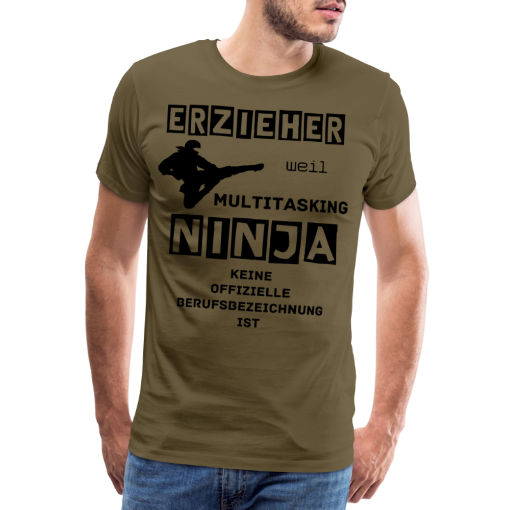 Männer Premium T-Shirt - Erzieher Ninja - Khaki