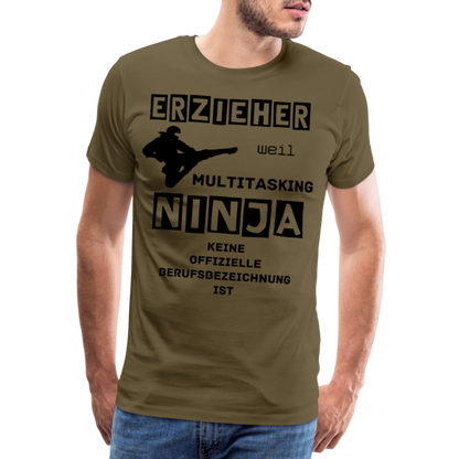 Männer Premium T-Shirt - Erzieher Ninja - Khaki