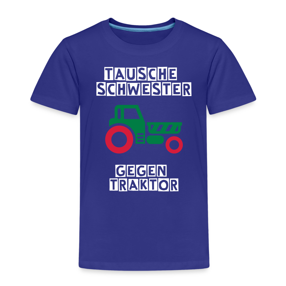 Kinder Premium T-Shirt - Tausche Schwester gegen Traktor - Königsblau