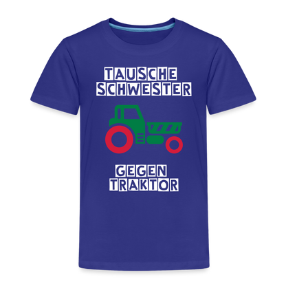 Kinder Premium T-Shirt - Tausche Schwester gegen Traktor - Königsblau