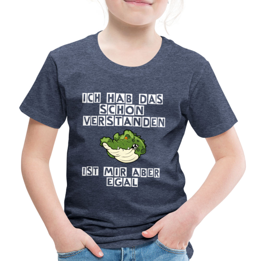 Kinder Premium T-Shirt - Ist mir egal Kinder Spruch - Blau meliert