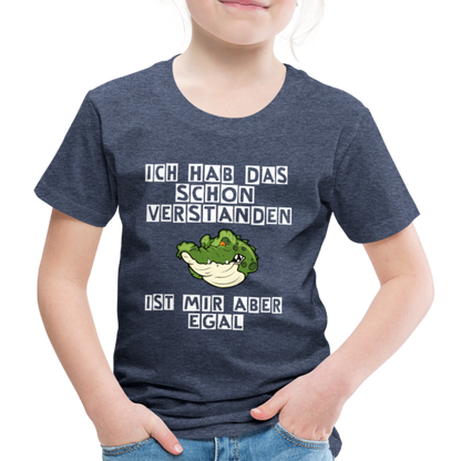 Kinder Premium T-Shirt - Ist mir egal Kinder Spruch - Blau meliert