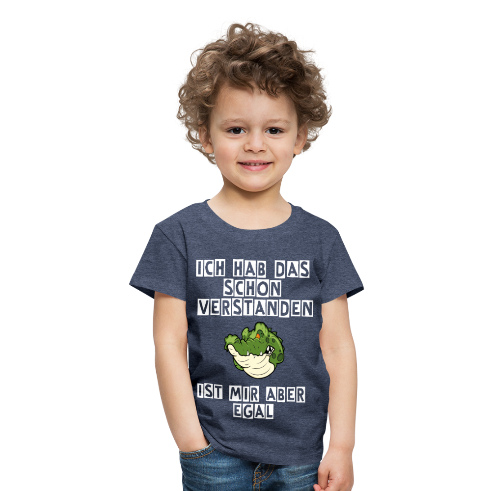 Kinder Premium T-Shirt - Ist mir egal Kinder Spruch - Blau meliert