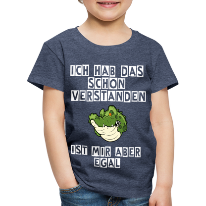 Kinder Premium T-Shirt - Ist mir egal Kinder Spruch - Blau meliert