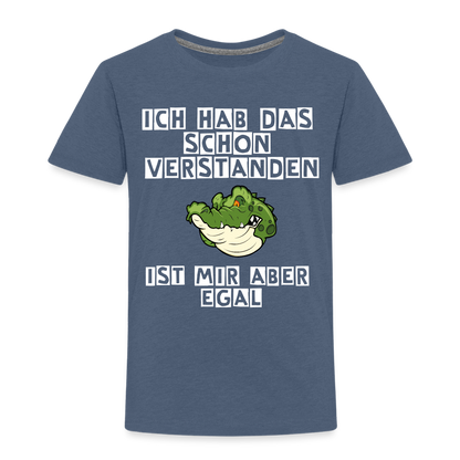 Kinder Premium T-Shirt - Ist mir egal Kinder Spruch - Blau meliert