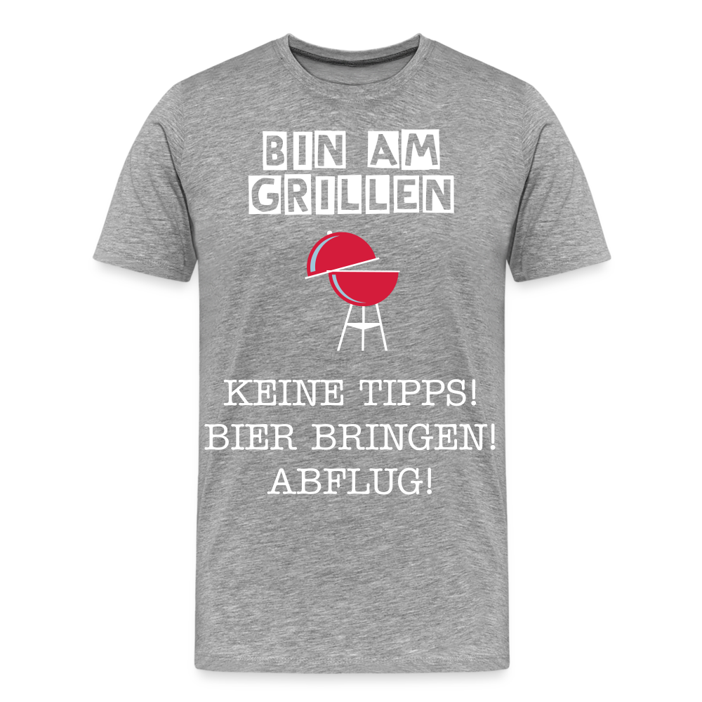 Männer Premium T-Shirt - Grillspruch Männer Shirt - Grau meliert