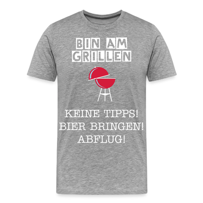 Männer Premium T-Shirt - Grillspruch Männer Shirt - Grau meliert