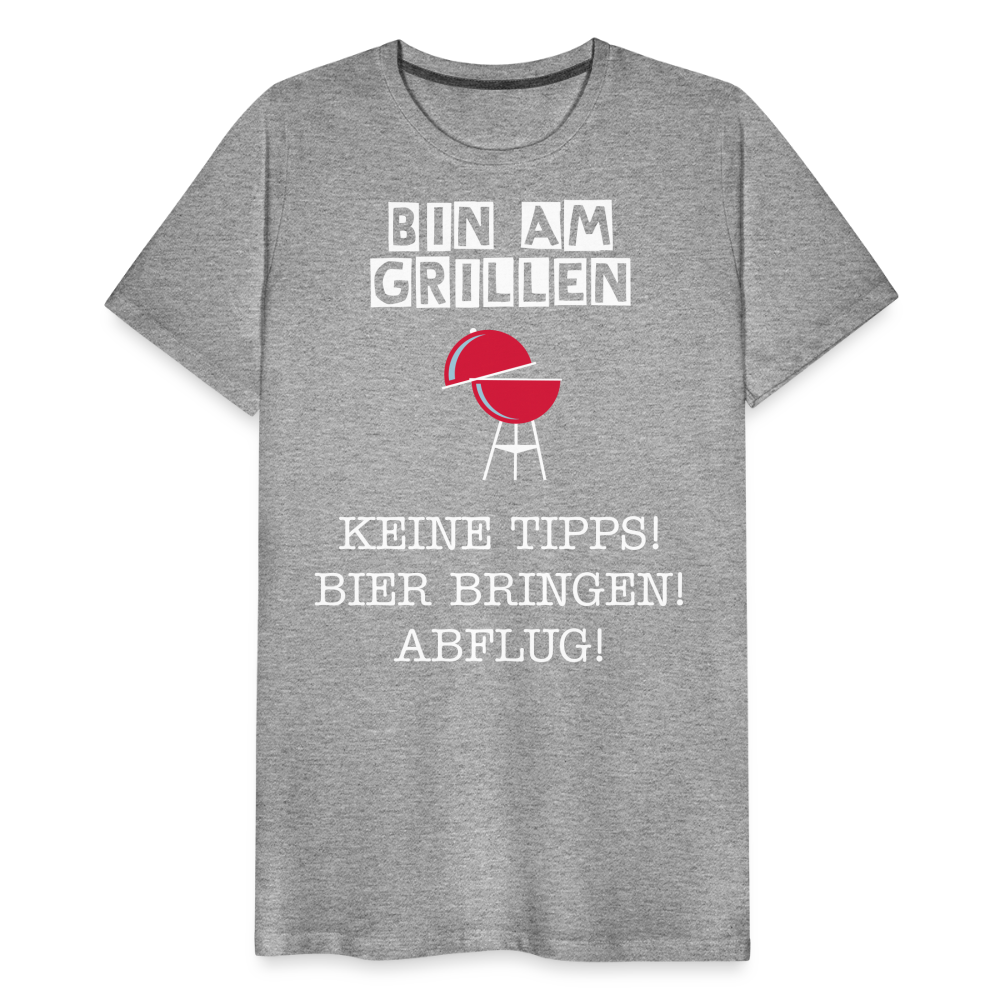 Männer Premium T-Shirt - Grillspruch Männer Shirt - Grau meliert