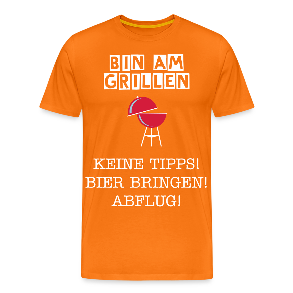 Männer Premium T-Shirt - Grillspruch Männer Shirt - Orange