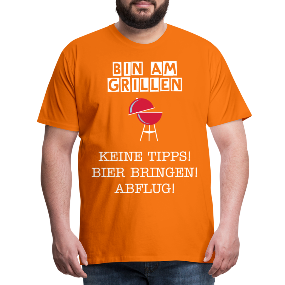 Männer Premium T-Shirt - Grillspruch Männer Shirt - Orange