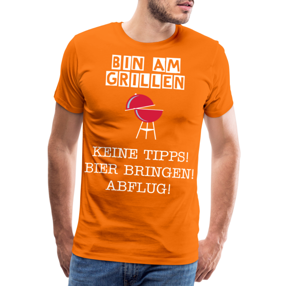 Männer Premium T-Shirt - Grillspruch Männer Shirt - Orange