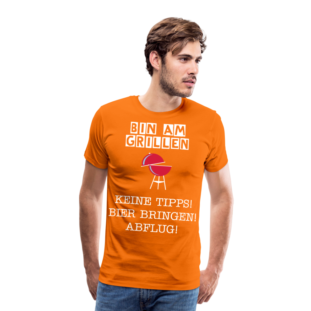 Männer Premium T-Shirt - Grillspruch Männer Shirt - Orange