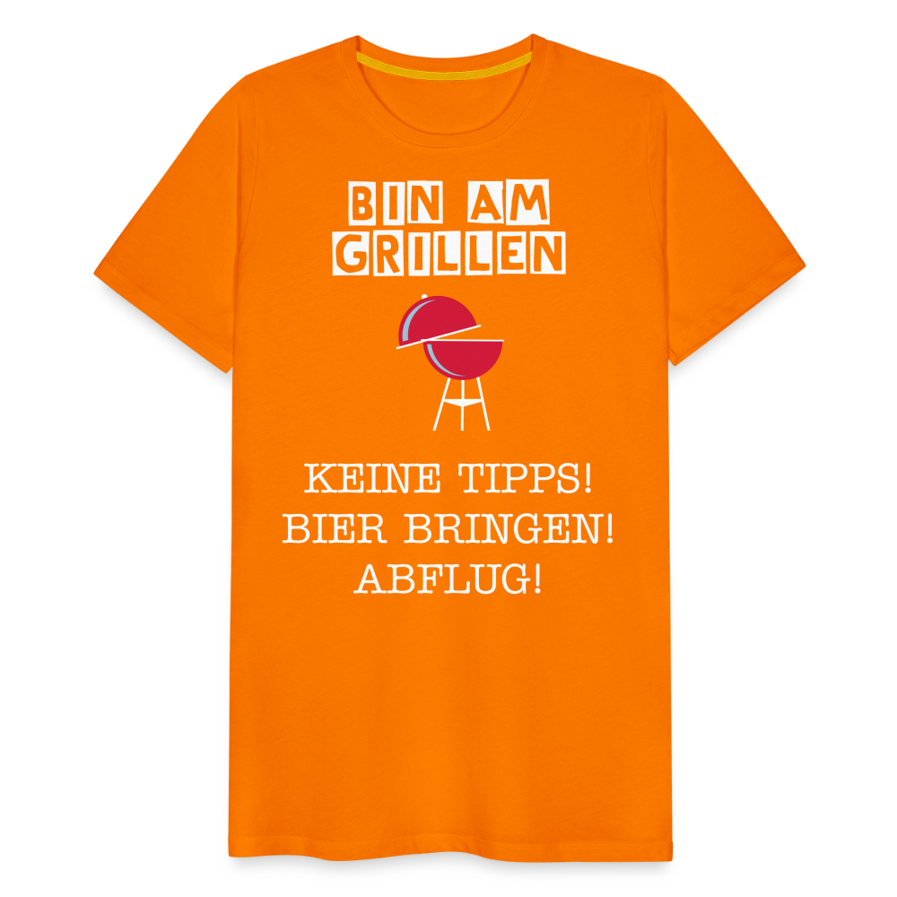 Männer Premium T-Shirt - Grillspruch Männer Shirt - Orange