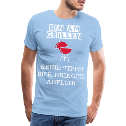 Männer Premium T-Shirt - Grillspruch Männer Shirt - Sky