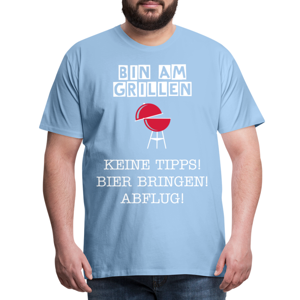 Männer Premium T-Shirt - Grillspruch Männer Shirt - Sky