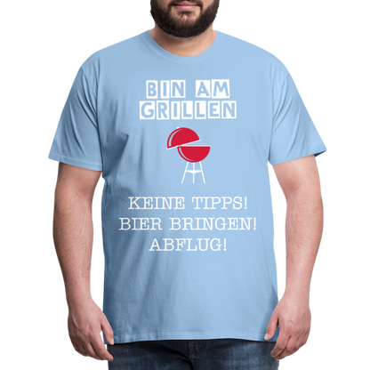 Männer Premium T-Shirt - Grillspruch Männer Shirt - Sky