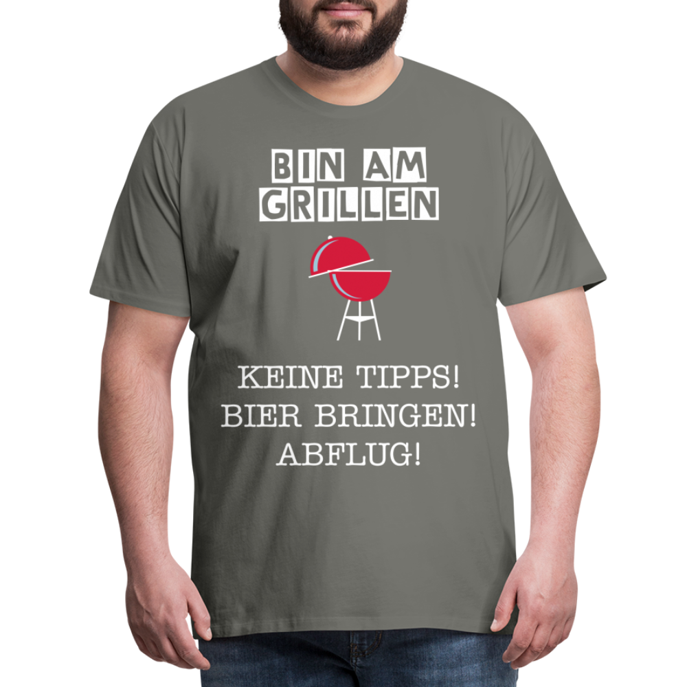 Männer Premium T-Shirt - Grillspruch Männer Shirt - Asphalt