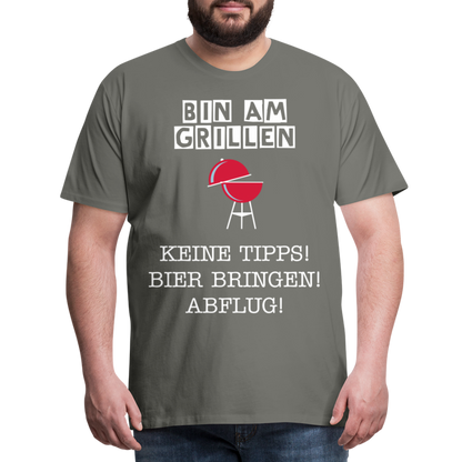 Männer Premium T-Shirt - Grillspruch Männer Shirt - Asphalt