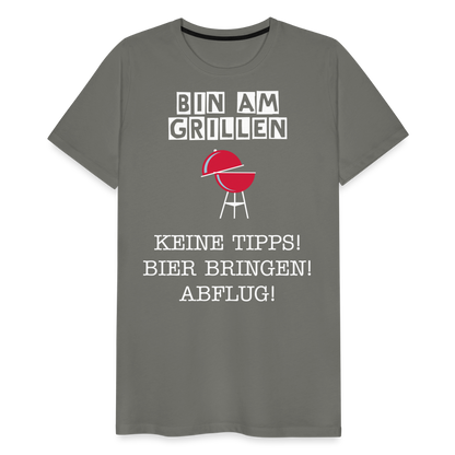 Männer Premium T-Shirt - Grillspruch Männer Shirt - Asphalt