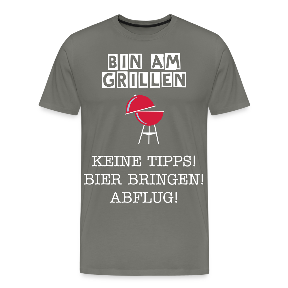 Männer Premium T-Shirt - Grillspruch Männer Shirt - Asphalt