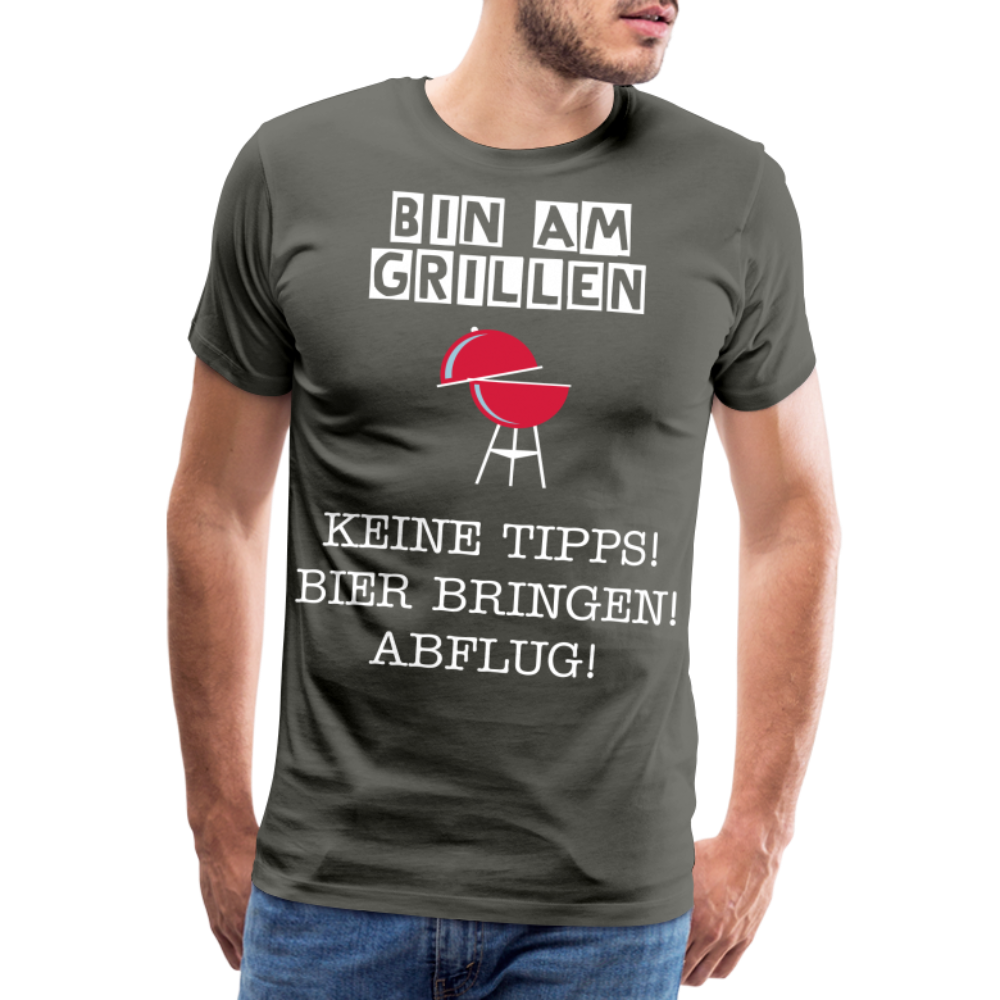 Männer Premium T-Shirt - Grillspruch Männer Shirt - Asphalt