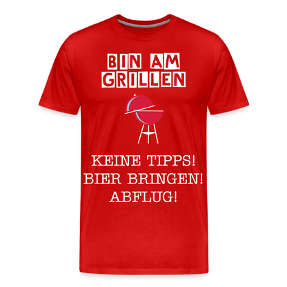 Männer Premium T-Shirt - Grillspruch Männer Shirt - Rot