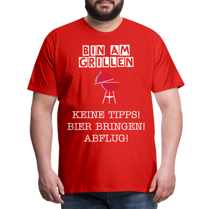 Männer Premium T-Shirt - Grillspruch Männer Shirt - Rot