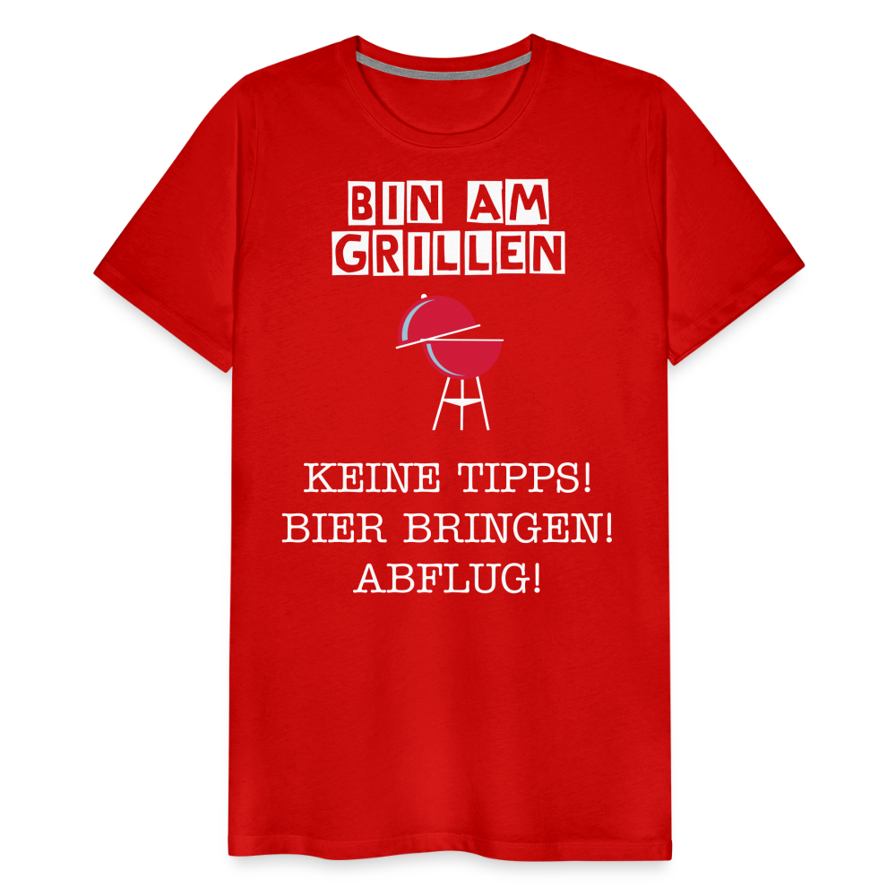 Männer Premium T-Shirt - Grillspruch Männer Shirt - Rot