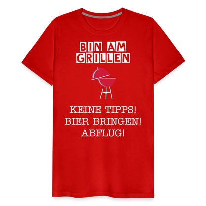 Männer Premium T-Shirt - Grillspruch Männer Shirt - Rot