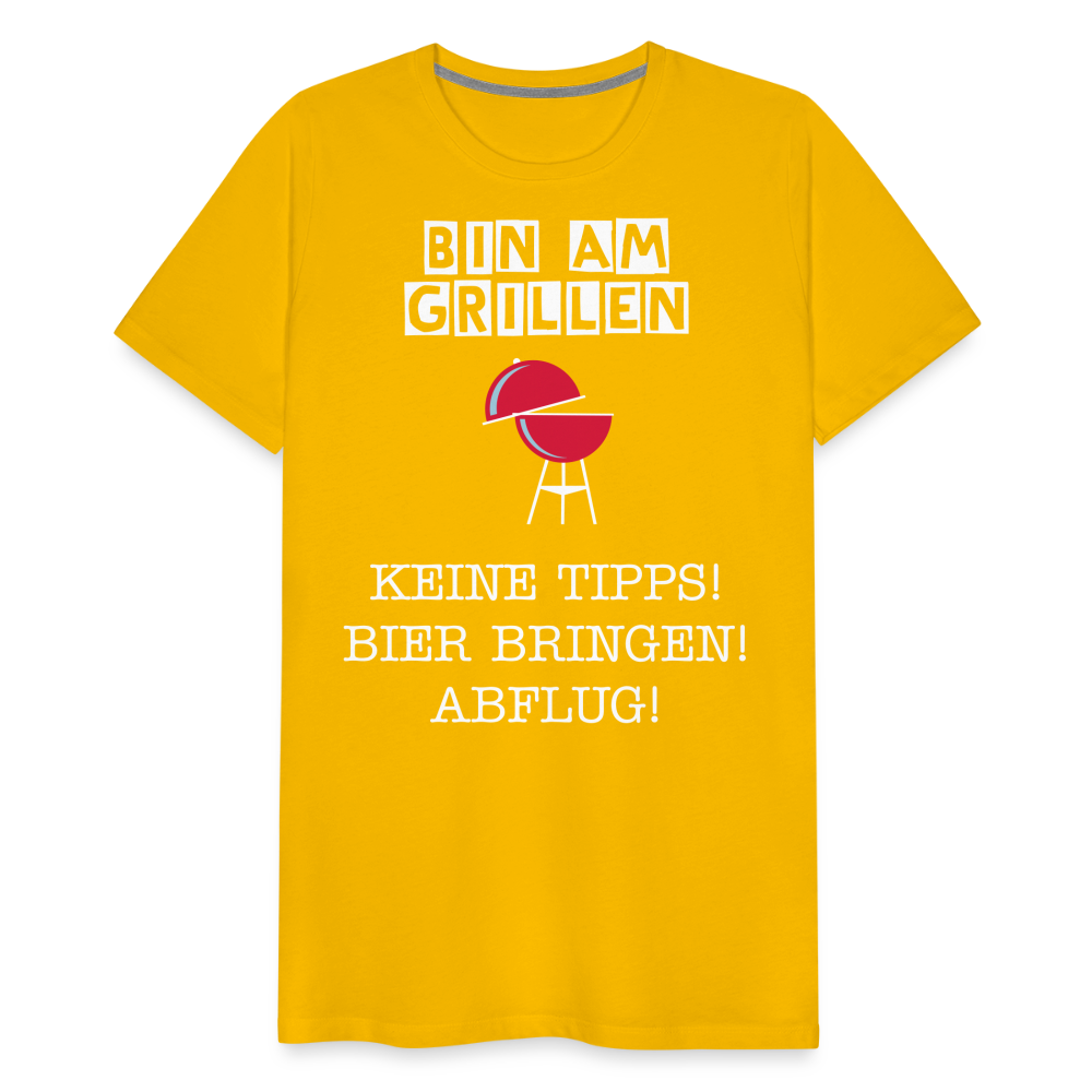 Männer Premium T-Shirt - Grillspruch Männer Shirt - Sonnengelb