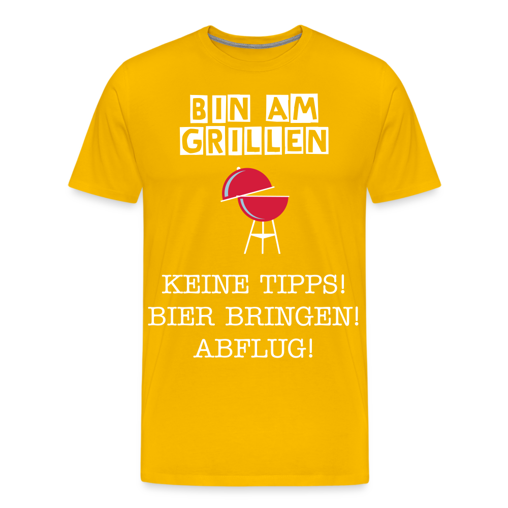 Männer Premium T-Shirt - Grillspruch Männer Shirt - Sonnengelb