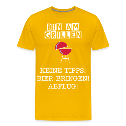 Männer Premium T-Shirt - Grillspruch Männer Shirt - Sonnengelb