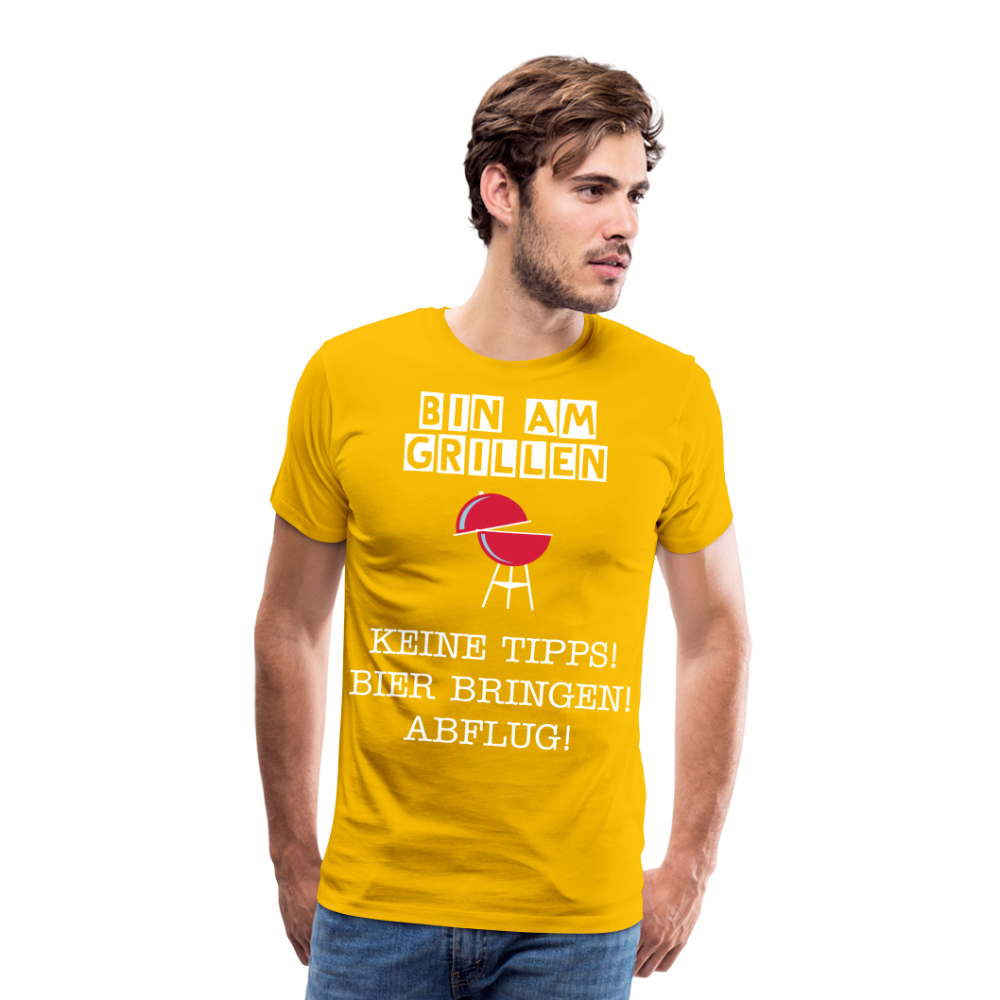 Männer Premium T-Shirt - Grillspruch Männer Shirt - Sonnengelb