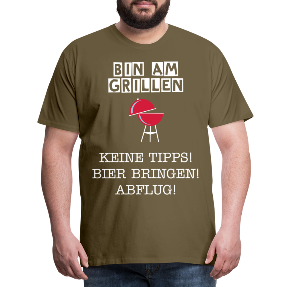 Männer Premium T-Shirt - Grillspruch Männer Shirt - Khaki