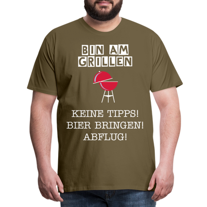 Männer Premium T-Shirt - Grillspruch Männer Shirt - Khaki