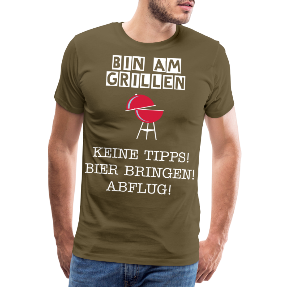 Männer Premium T-Shirt - Grillspruch Männer Shirt - Khaki