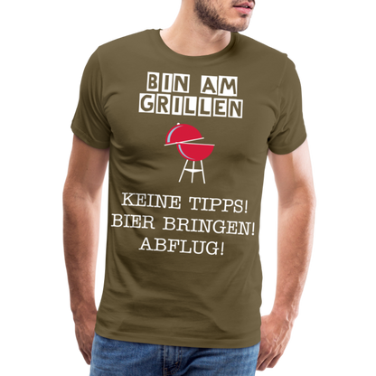 Männer Premium T-Shirt - Grillspruch Männer Shirt - Khaki